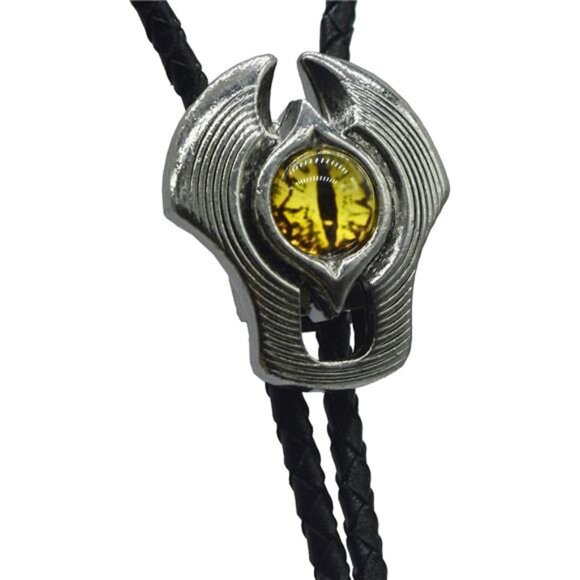 Bolo Tie Evil Eye Natural Gem Western Cowboy Yellow - Picture 3 of 5